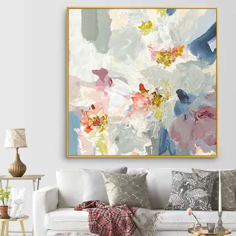 

Abstract Flowers Hand-painted Oil Painting Flower Gold Decoration Canvas Painting Dining Room Wall Art For Living Room Bedroom