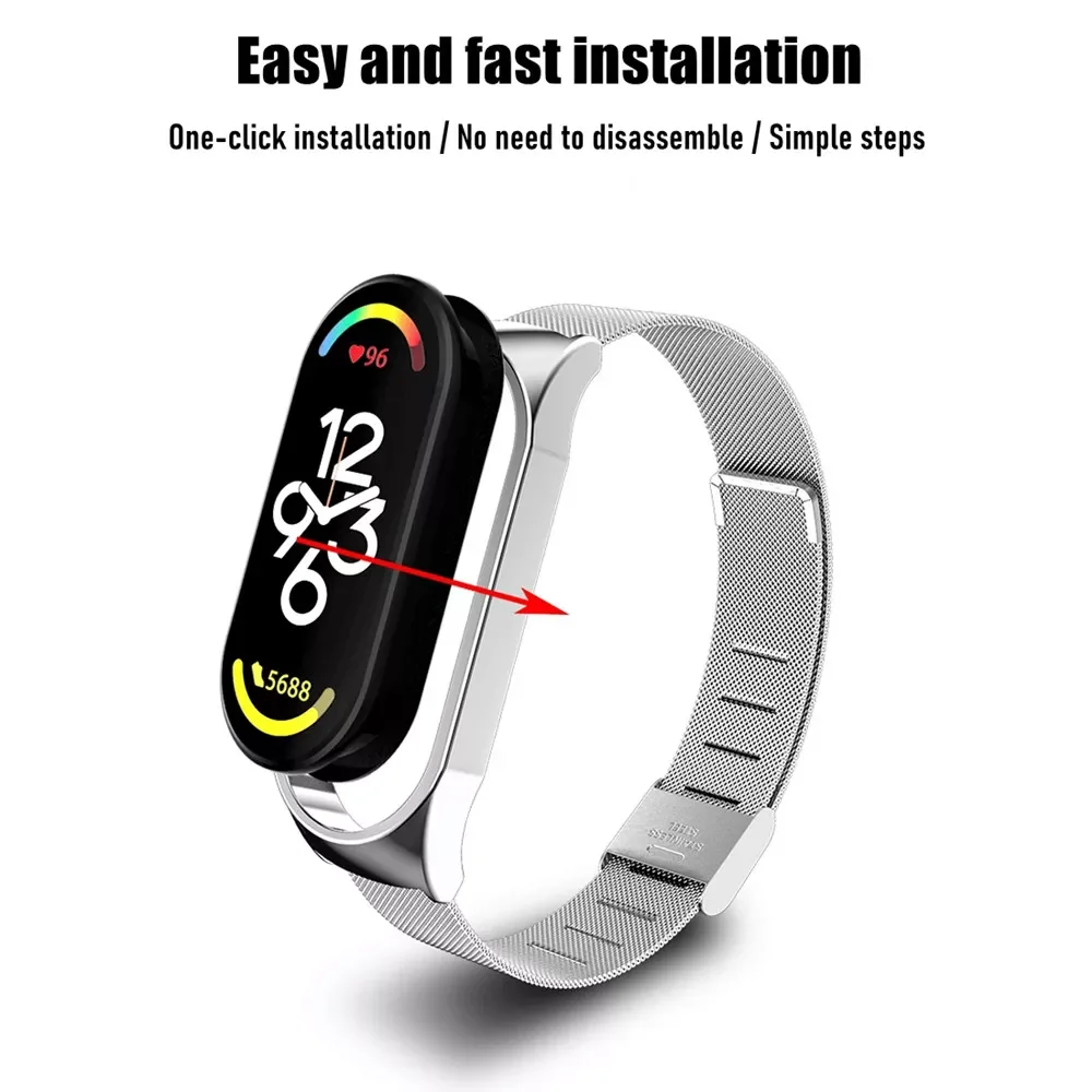 

Mi Band 7 Strap Metal Stainless Steel Wristbands For Mi Band 7 6 Replacement Smartwatch Accessories For Miband 7 Bracelet