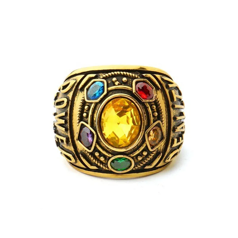 

Xcoser Anime Thanos Infinity Gauntlet Ring For Men 24k Gold Vintage Cosplay Ring Cool Creative Gift