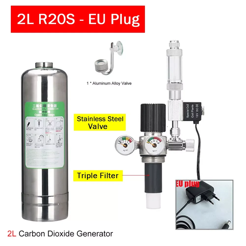 

Комплект реактора углекислого газа «сделай сам», аквариумный генератор CO2, цилиндрическая система генератора из нержавеющей стали, тройной...