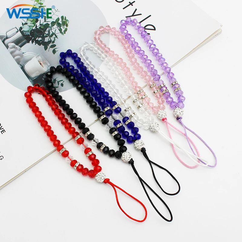

Crystal Bead Long Short Phone Lanyard Necklace Strap for Iphone Huawei Redmi Xiaomi Samsung Camera Keychain on The Phone