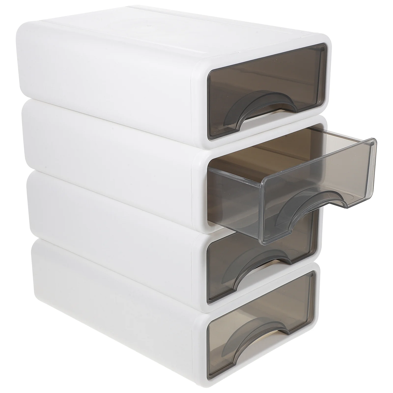 

4 Pcs Storage Rack Drawer Box Office Desk Makeup Organizer Stackable Bins Pp Organizers Drawers