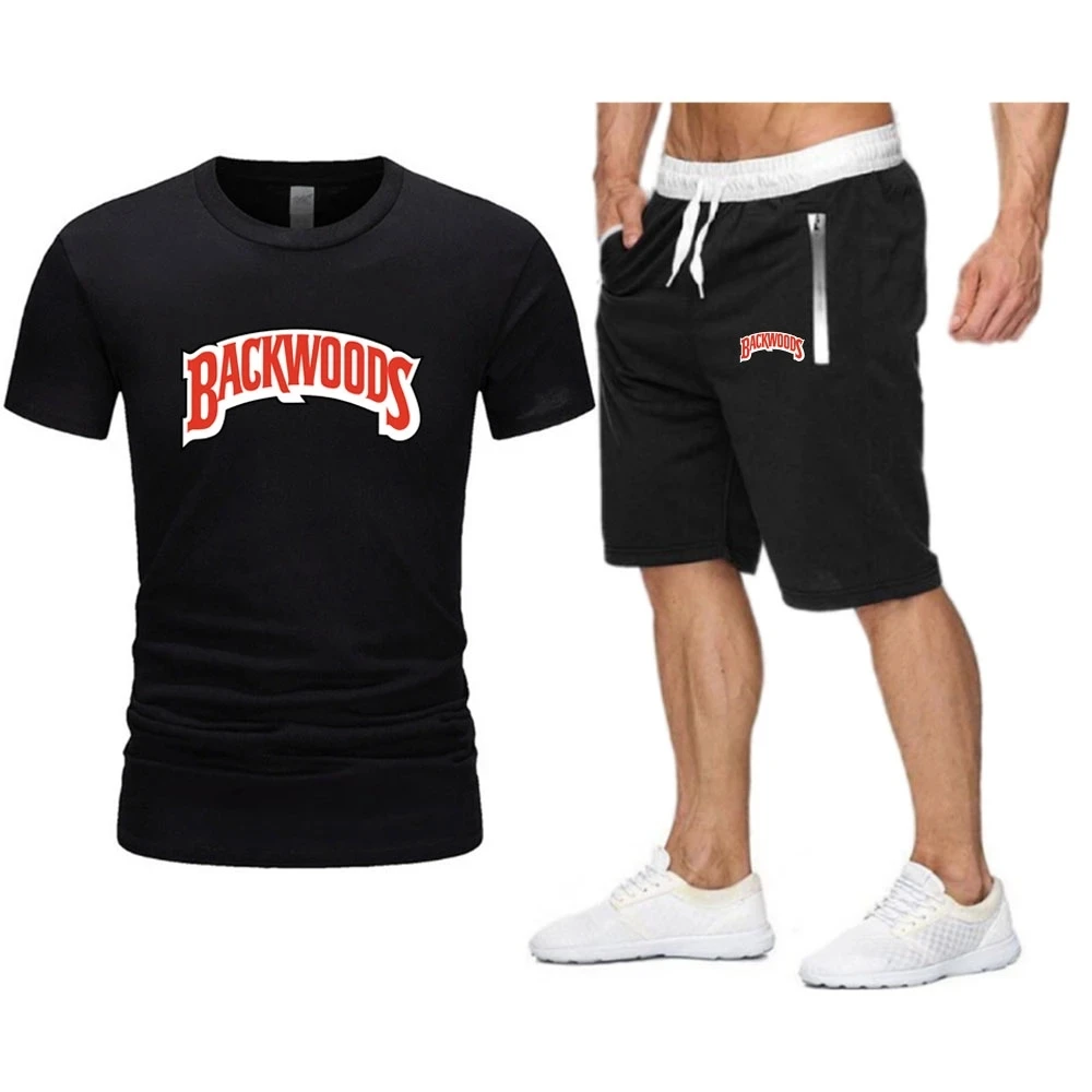 

Brand Backwoods Men T Shirt Beach Shorts Sets 2021 Summer Sportswear Jogging Pants T-shirt Streetwear Harajuku Tops Tshirt Style