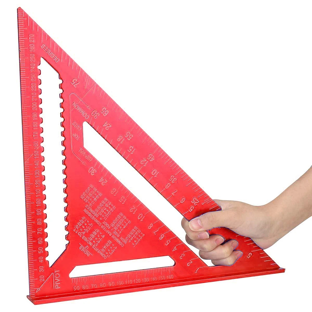 

Triangle Ruler 7 Inch Aluminium Metrische Hoek Gradenboog Carpenter's Ruler Heerser Houtbewerking Gereedschap Meetinstrumenten