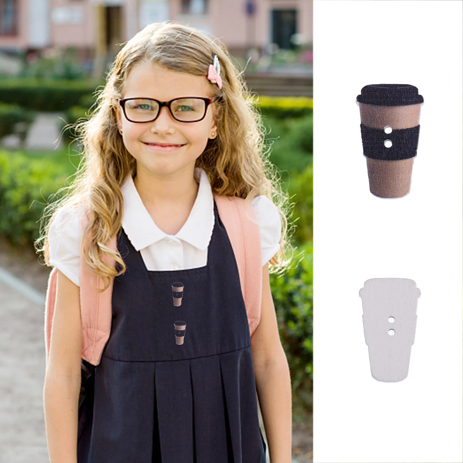 

100 шт., деревянные декоративные пуговицы для детей