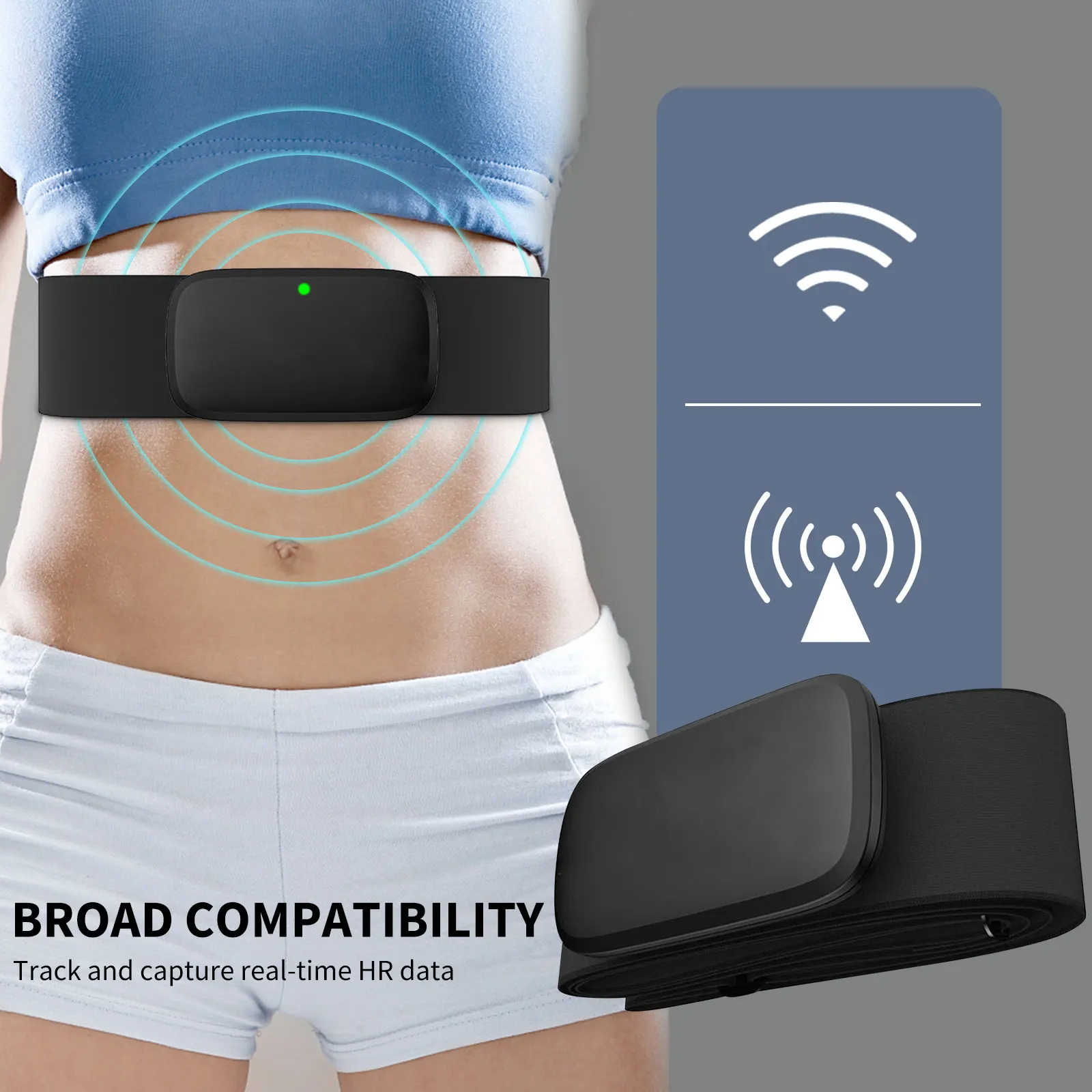 

Waterproof Heart Rate Monitor Bluetooth-Compatible ANT Sensor with Chest Strap Cycling Bike Sport Monitor Wireless Fitness Equit