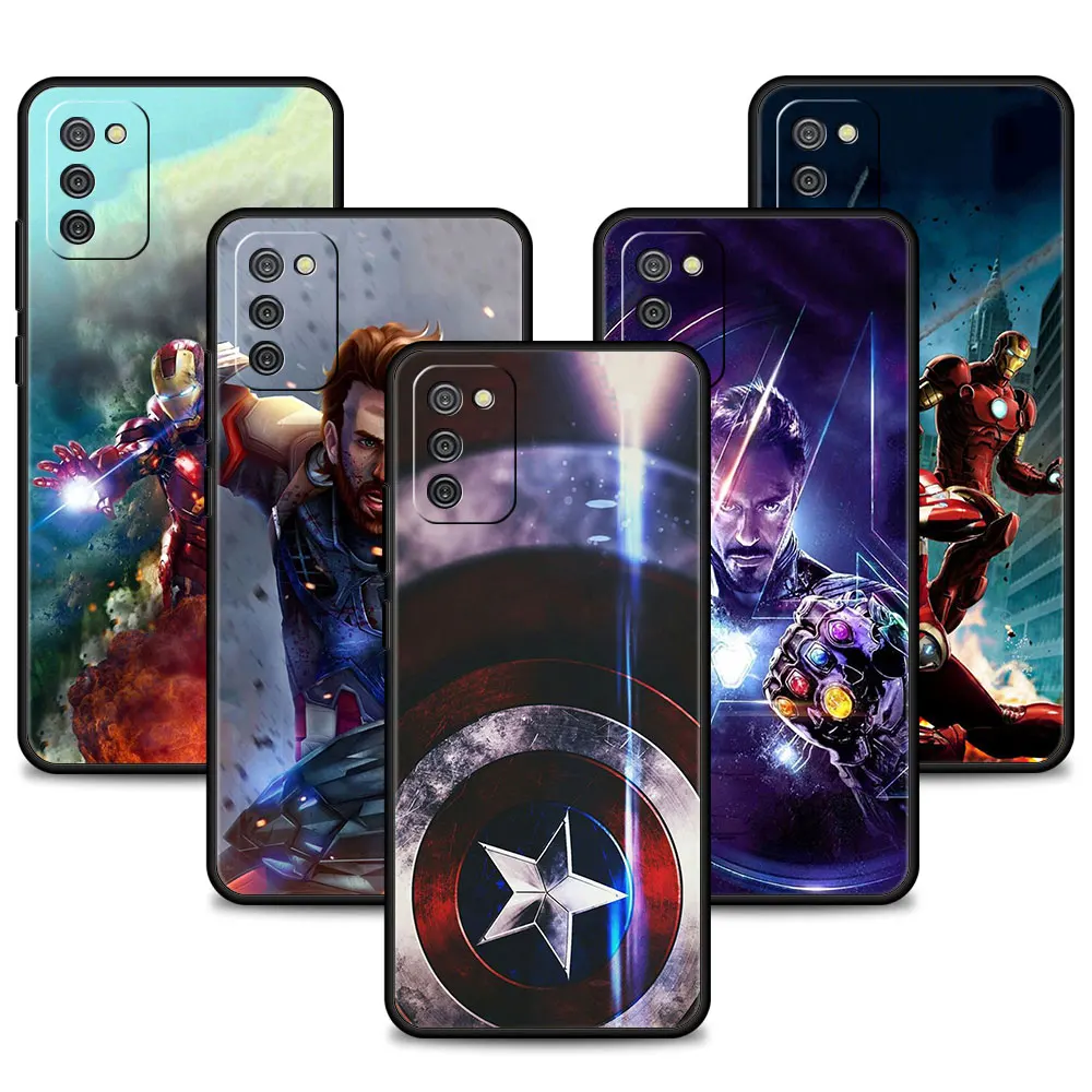 

For Samsung Galaxy A51 A31 A32 4G A71 A12 A21s A02s A41 A52 A72 A53 Shockproof Cellphone Iron Man Marvel Avengers Phone Cover