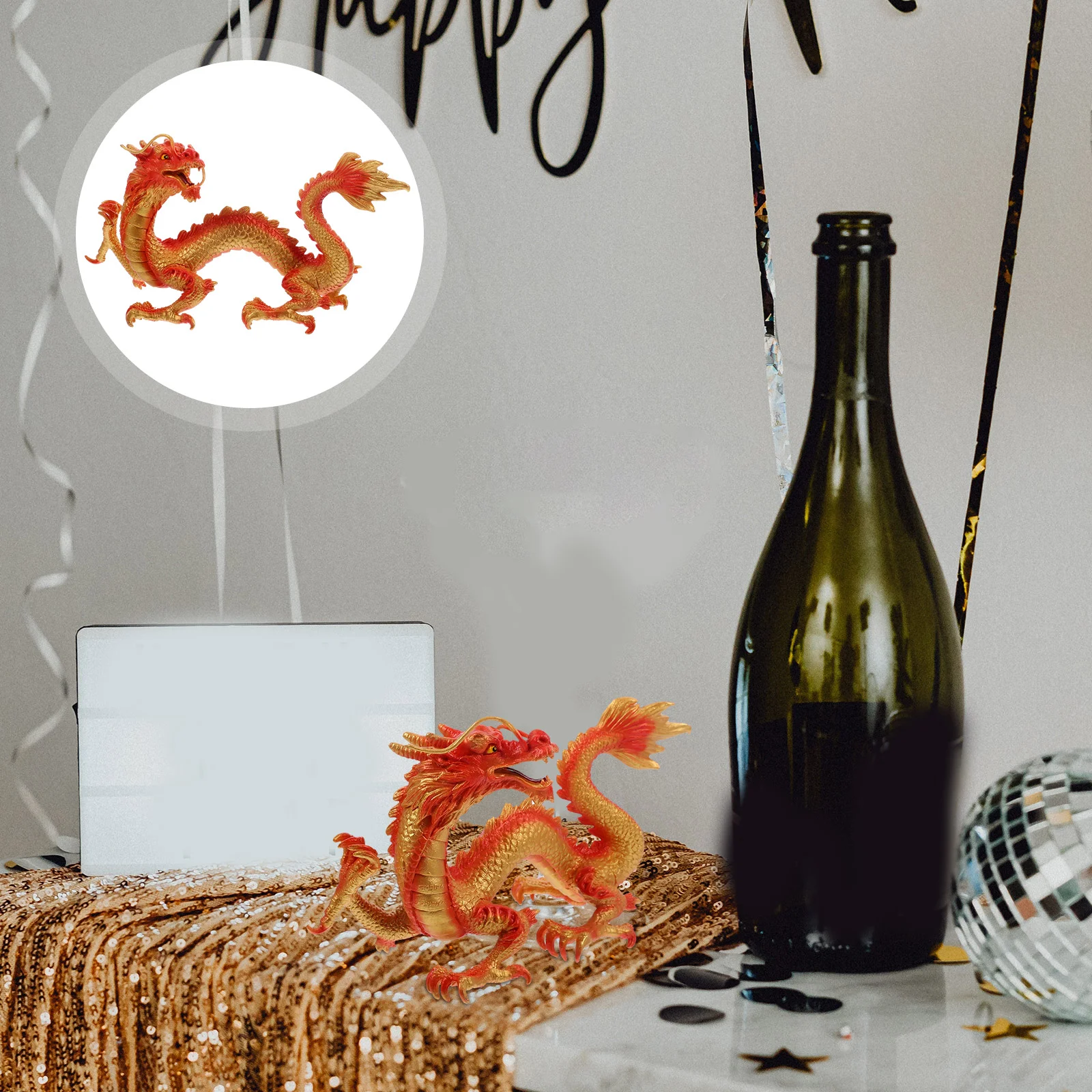 

Китайская Игрушка-дракон, фигурка благоприятного вида, украшение для офиса, декоративные украшения, детские животные