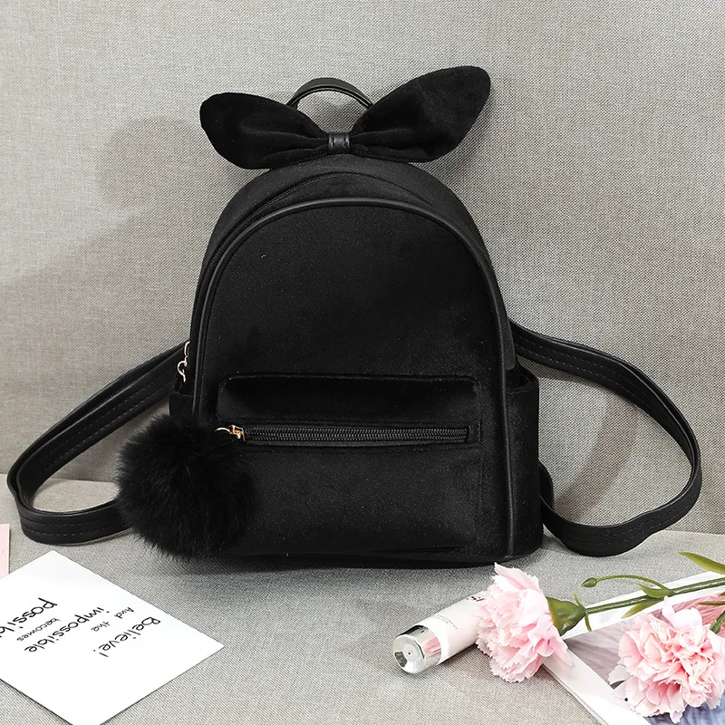 

2023 New Fashion Backpack for Girls Korean Version Plush Elegant Princess Fashion All-match Lovely Sweet Zipper Bags Soft Handle