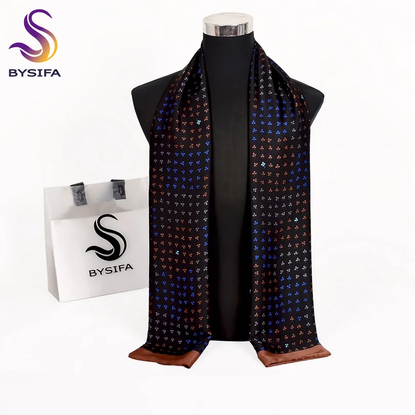 

New Brand Business Men Scarves Fall Winter Fashion Male Long Silk Scarf Cravat Casual Black Men Neck Scarf 170*30cm