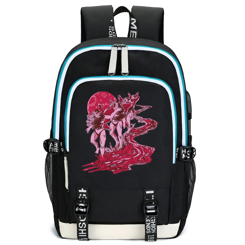 

Melanie Martinez Music Fairy Blood Fans Backpacks Travel Outdoor Sport School Bag Usb Charging Bags Gift