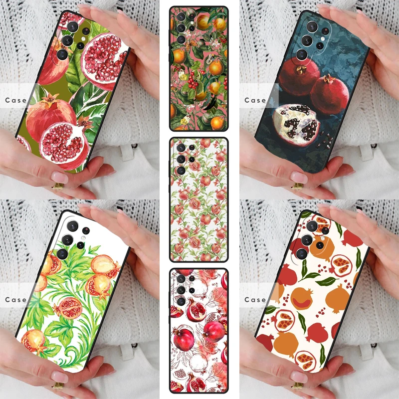 Фото Чехол для телефона из ТПУ с рисунком тропического граната для Samsung Galaxy S26 S25 S24 S23 S22 S21 S20 Note10 Plus FE Ultra №1