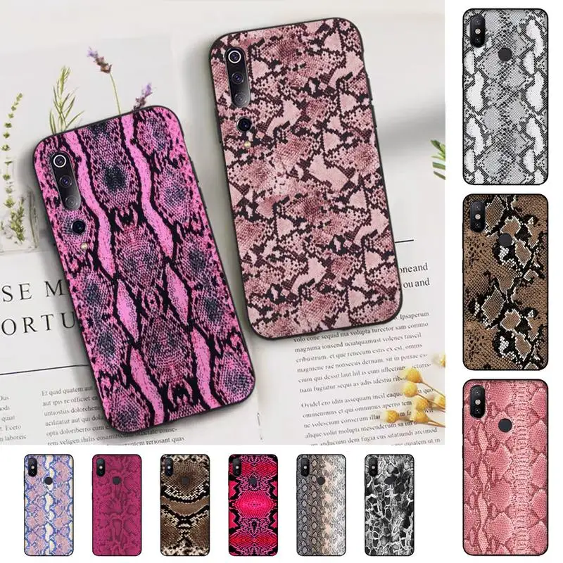 

Snake Skin print Phone Case for Xiaomi mi 5 6 8 9 10 lite pro SE Mix 2s 3 F1 Max2 3