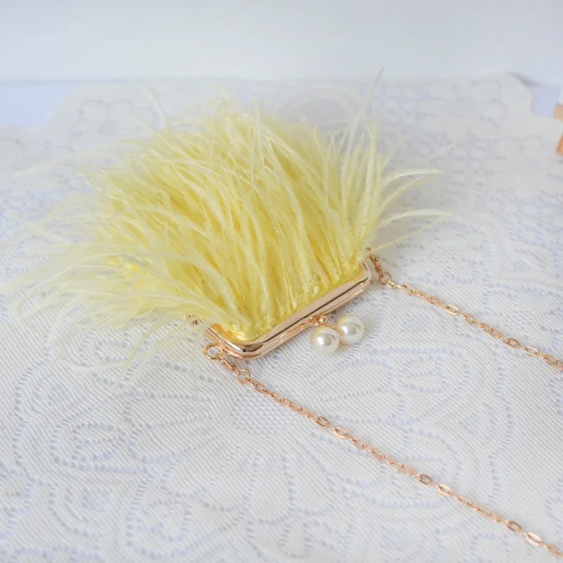 Роскошные настоящие страусиные перья в форме коробки женский клатч вечерняя