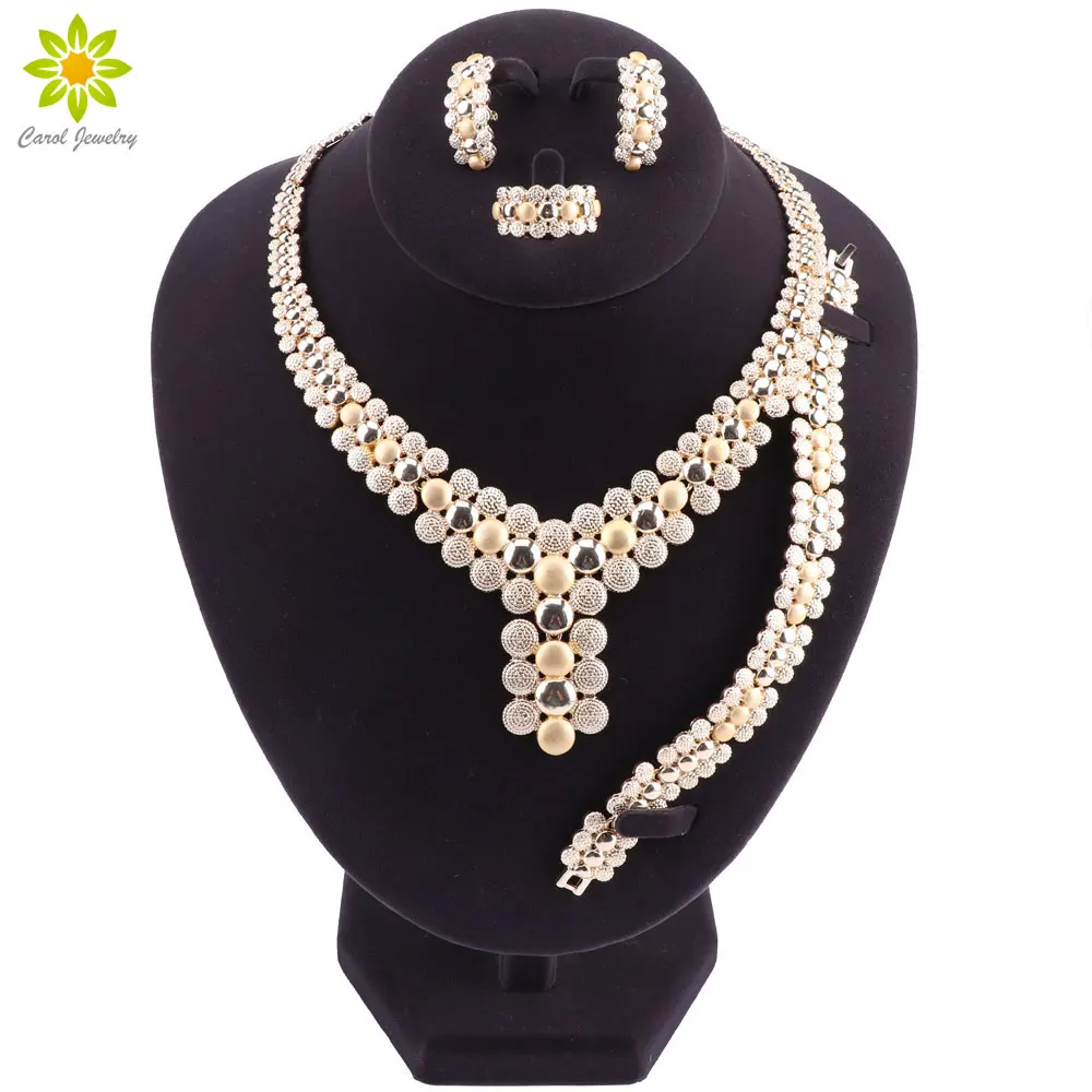 

Свадебный подарок нигерийские Свадебные африканские бусины комплект ювелирных изделий Брендовые женские модные дубайские золотые цвета к...