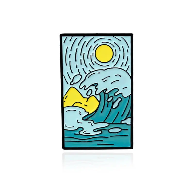 Значки сезона весна лето осень зима модные Мультяшные значки рассвет морская