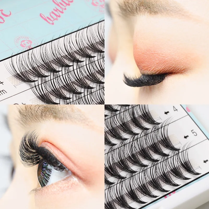 

Lucky Lash Eyelashes Clusters 20D 0.07C/D Curl Premade Fan Lash Extension Individual Heat Bonded Cluster Lashes Natural Soft