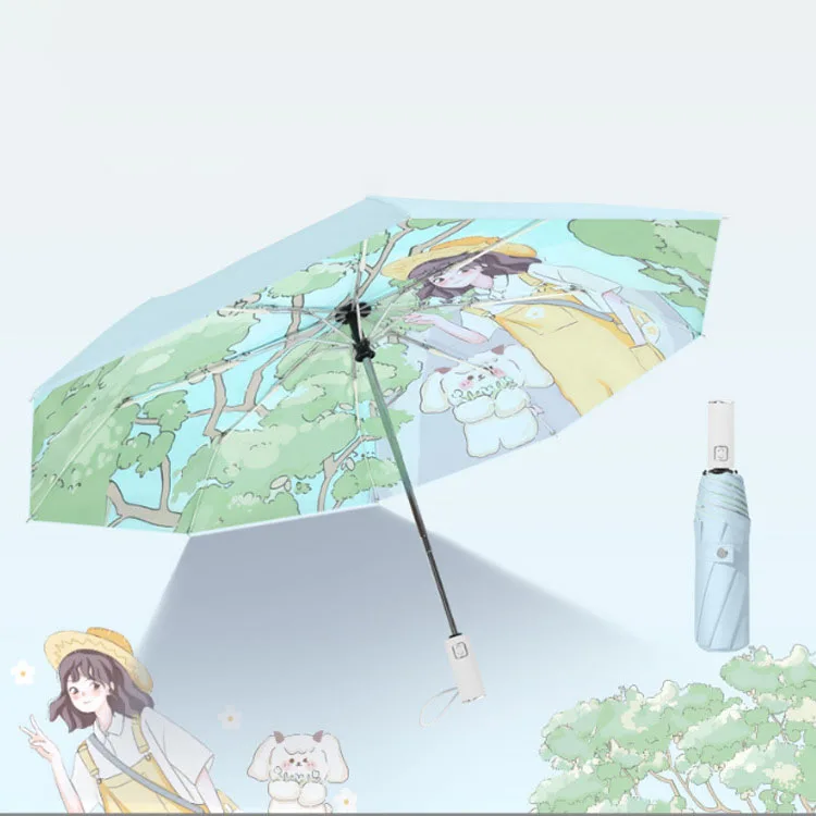 

Креативный двухслойный зонт, солнцезащитный зонтик с УФ-защитой, зонт от солнца для улицы, мужской и женский портативный 3-складной Зонт с цветами