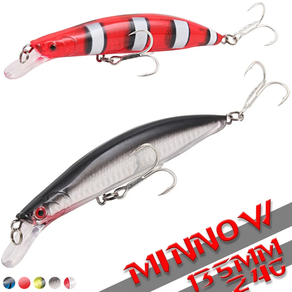 

1PCS 13.5cm 24g Minnow Lures Japan Fishing Lures Sinking Wobbler Artificial Hard Bait Crank Swimbait Bass Pike Pesca Tackles