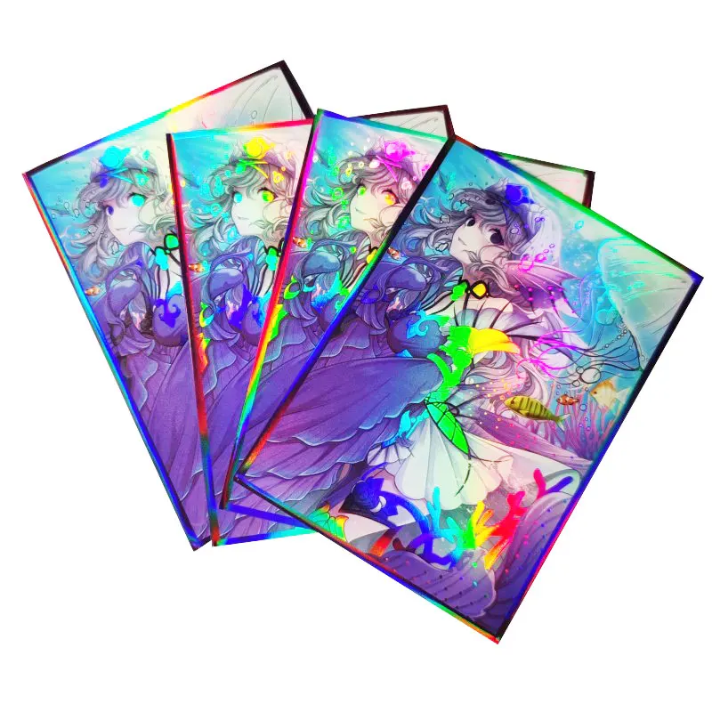50 шт. голографические рукава для карт аниме 63 мм x 90 с верхней загрузкой