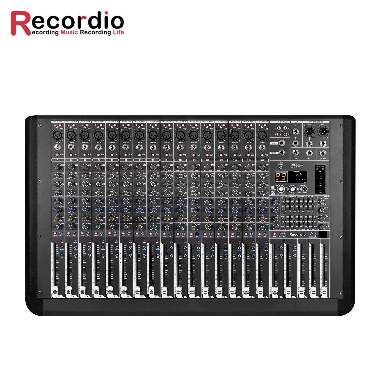 

GAX-MQ16 New MQ Series Mixer Professional 16-channel Stage Mixer with 99 DSP 7-segment Equalizer Power Amplifier Mixer