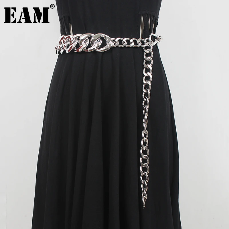 

[EAM] Contrast Color Metal Thick Long Casual Wide Belt Personality Women New Fashion Tide All-match Spring Autumn 2023 1DE2737