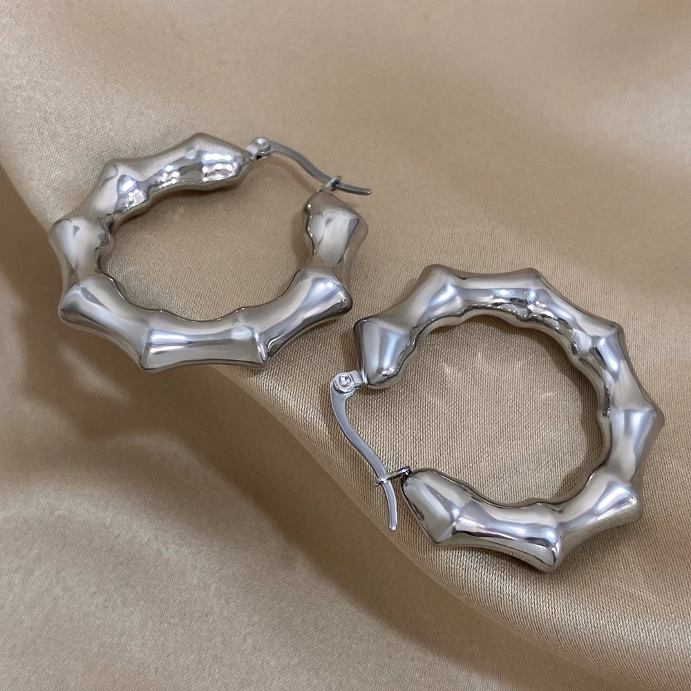 Модные полые Бамбуковые серьги-кольца классические минималистичные Роскошные