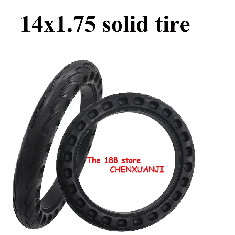 

high quality 14x1.75 Electric Car Solid Tire 14 Inch Tire for Rubber Electrombile 14x1.75 Solid Tyre Black Tyre
