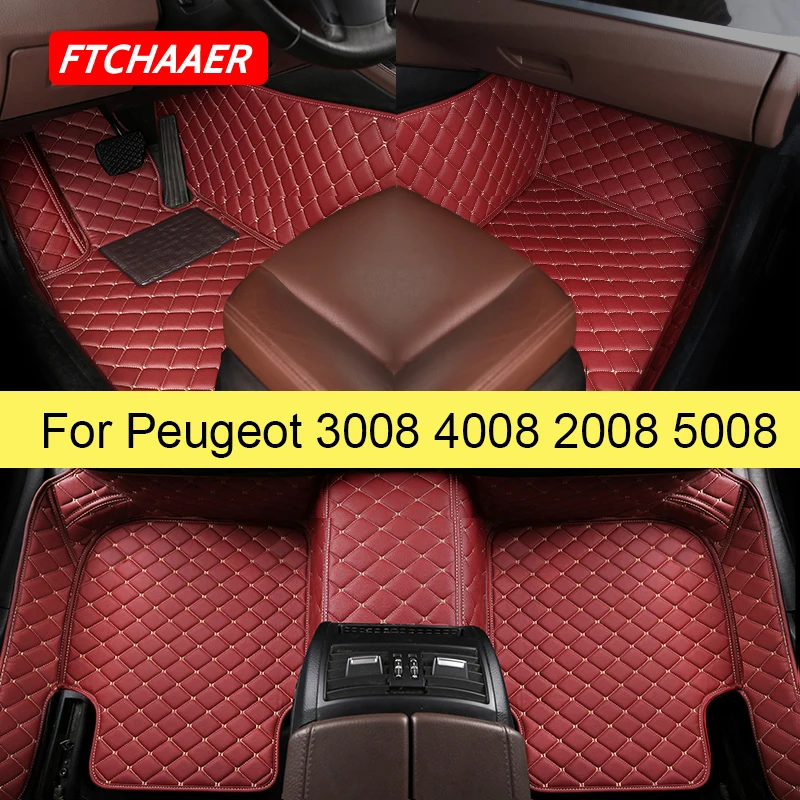 

FTCHAAER Car Floor Mats For Peugeot 2008 3008 4008 5008 Foot Coche Accessories Carpets