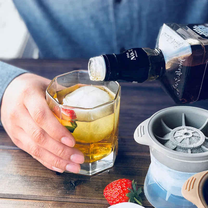 silicone whiskey round ice hockey mold spherical ice cube hockey maker ice box quick freezer ice mould kitchen gadgets free global shipping