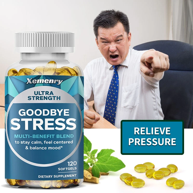 

Goodbye Stress Capsules with GABA, L-Theanine, Mood & Stress Relief, Gluten Free Non-GMO 120 Capsules