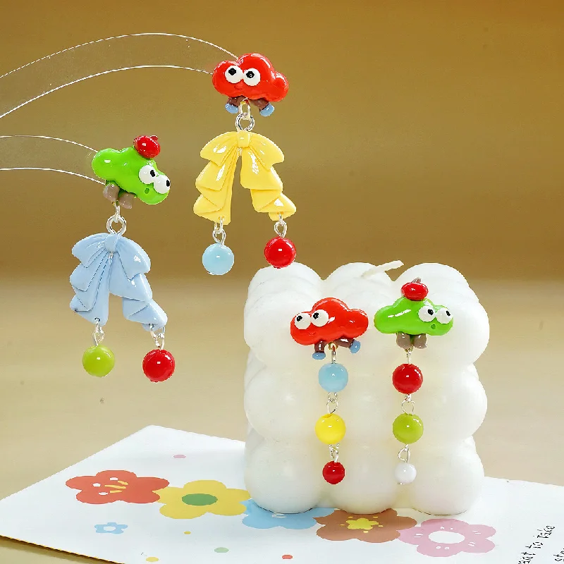 

Cartoon Colorful Cloud Earring Cloud Earrings Punk Jewelry For Cool Women Girl Friendship Gift Resin Earring Jewelry Accessories