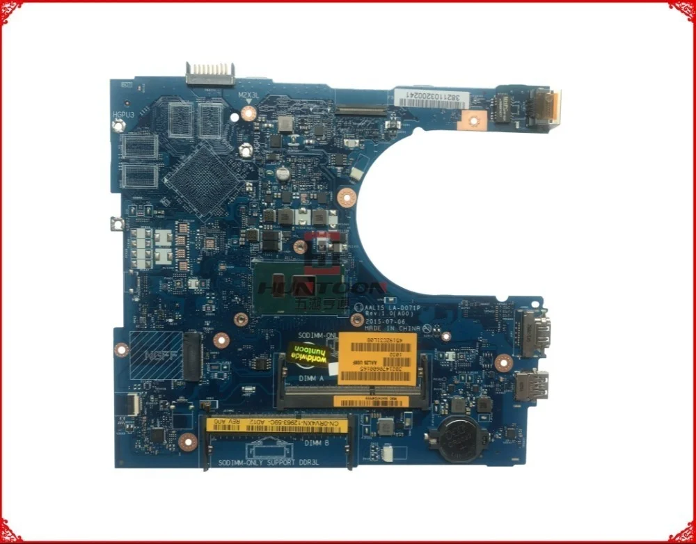 Материнская плата CN-0RV4XN для ноутбуков Dell Inspiron 15 5559 RV4XN LA-D071P SR2EZ I7-6500U DDR3L - купить по