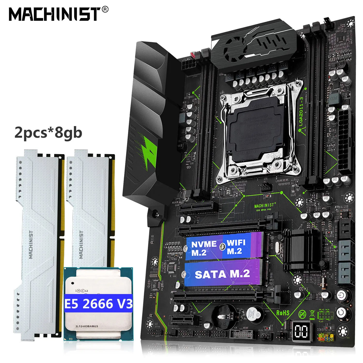 MACHINIST X99 комплект материнской платы Whit Xeon E5 2666 V3 LGA 2011-3 процессор DDR4 16 Гб МГц ОЗУ USB3.0