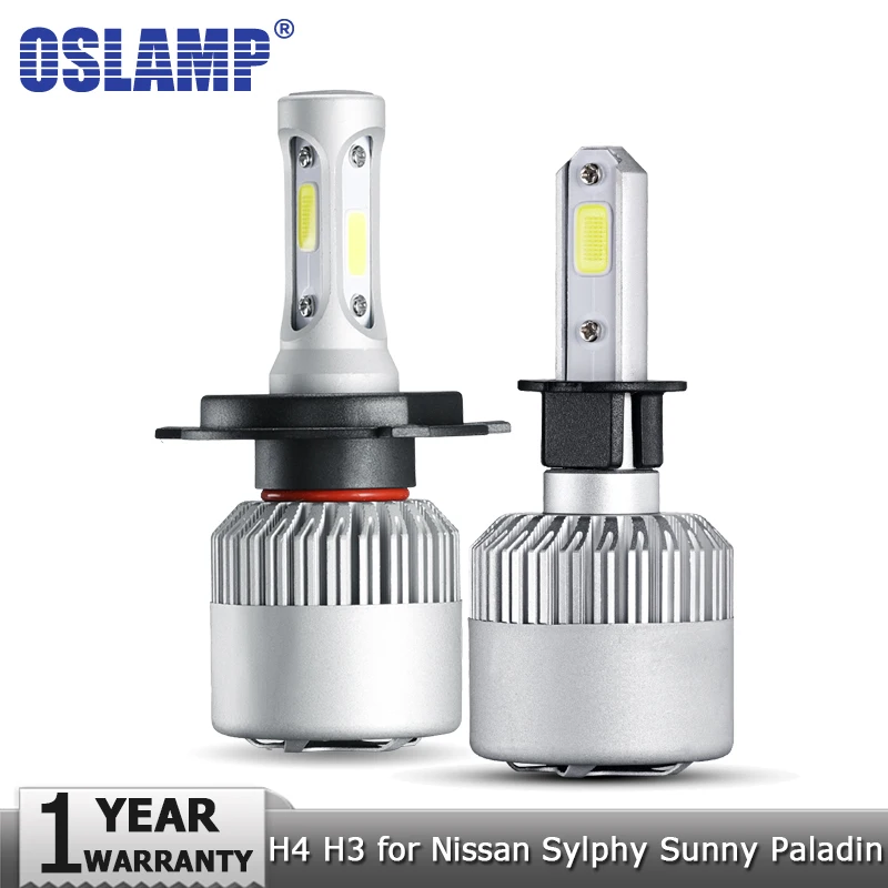 Bombillas de faro delantero de coche H4 Hi-Lo, luz LED COB de 72W y 8000lm, 12v y 24v, para Nissan Sylphy Sunny Paladin