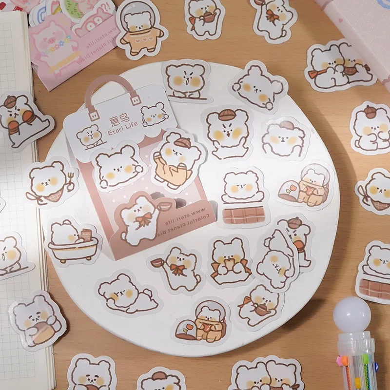 

40 Pcs/lot Cute Animal Stickers Cartoon Bear Rabbit Cat Decorative Stickers Calendar Diary Journaling Korean Stationery Sticker