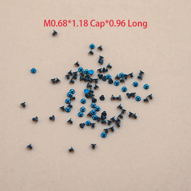Blue Screw M0.68*1.18Cap*0.96 Long Mechanical Watch Movement Accessories Watches Repair Parts Watch Aftermarket Replacements