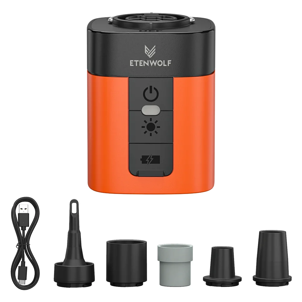 

ETENWOLF AIR 3 Беспроводной электрический воздушный насос 2600 мАч Кемпинговый светильник Маленький надувной дефлятор Открытый насос Поплавки для бассейна Спальные подушечки