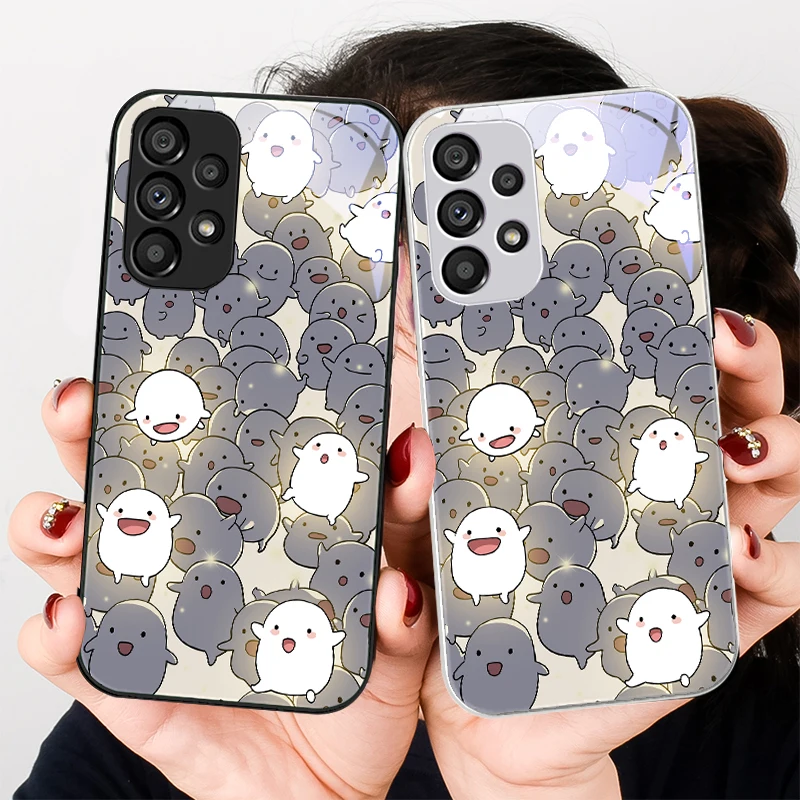 Glowing white animal perso For Samsung Galaxy S24 Plus S20 21 FE S23 Ultra S8 9 A70 72 73 50 51 52 53 Tempered Glass Phone Case