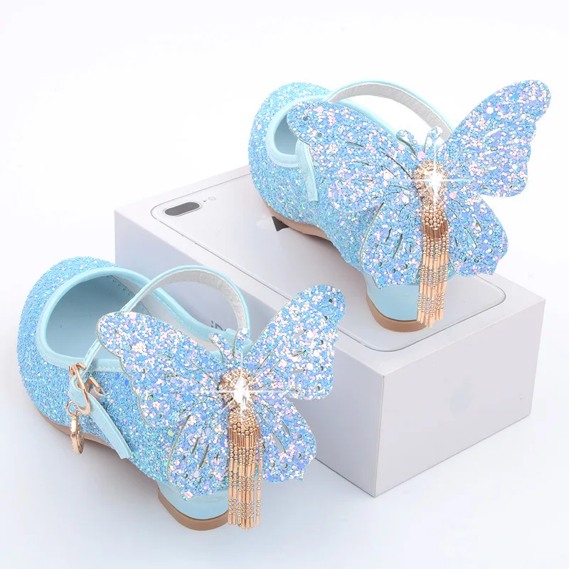 Girls' Performance High Heels Princess Aisha Korean Fashion Sequin Single Shoes  Shoes For Kids Girls Kids Shoes enlarge