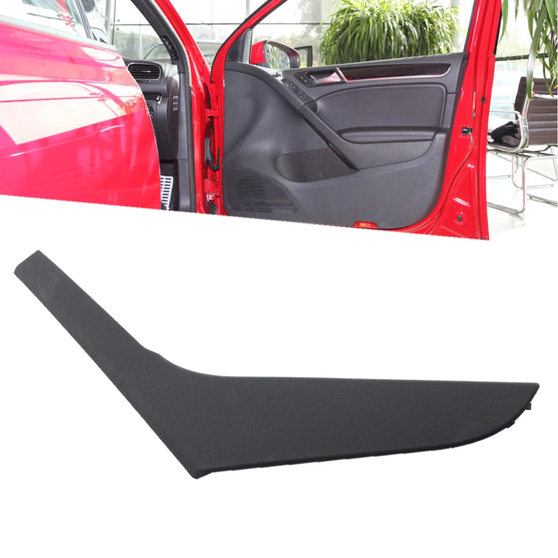 Матовая черная накладка на переднюю и правую внутреннюю дверь автомобиля ручку
