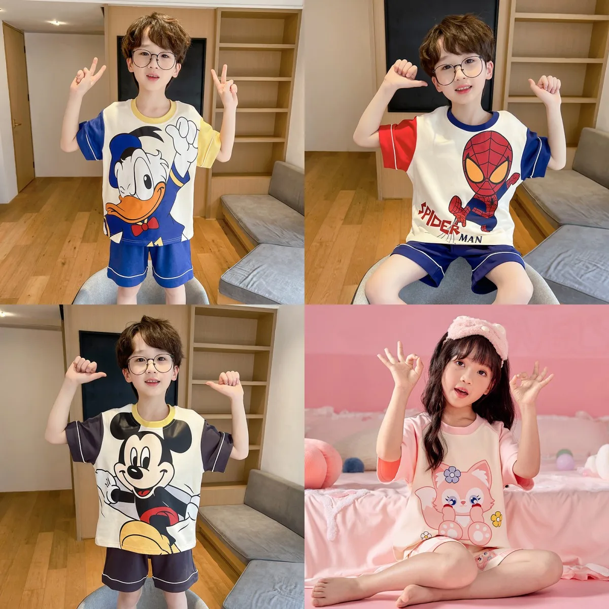 

Детский пижамный комплект с изображением Человека-паука, Микки Мауса