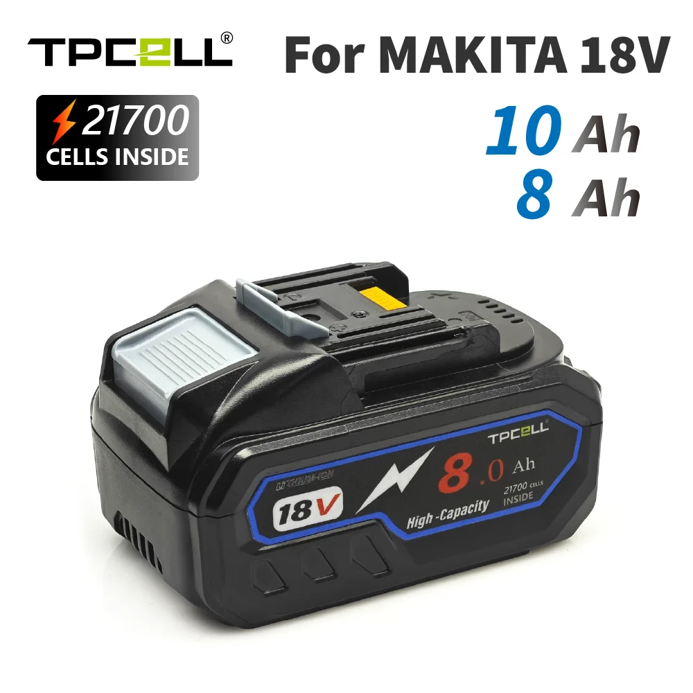 TPCELL 18 В 8 Ач/10 Ач для Makita 21700 аккумуляторная батарея электроинструментов