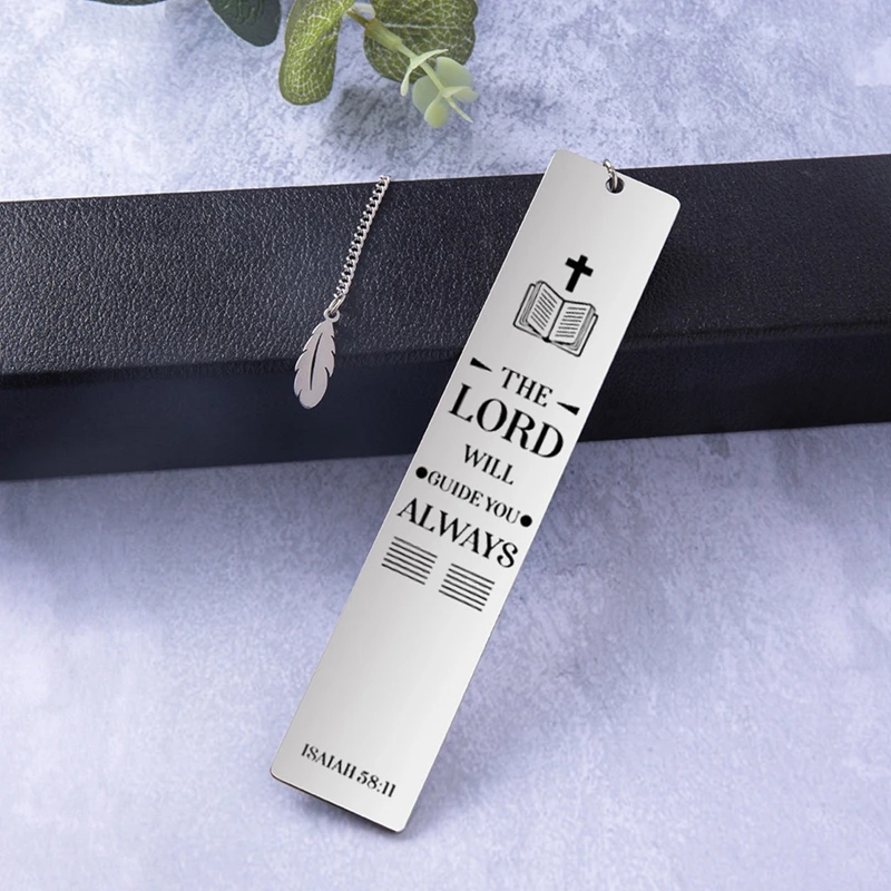 

Creative Lettering Metal Bookmark With Leaf Pendant Reading Book Mark Book Page Stationery Student Souvenir Teacher's Day Gifts