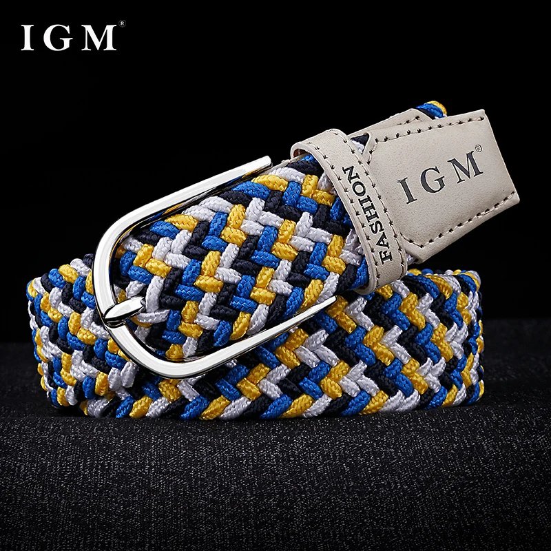 Canvas Woven Waistband Men's Fashion No Hole Elastic Belt Casual Jeans Belt for Both Male and Female Students Versatile yingmai