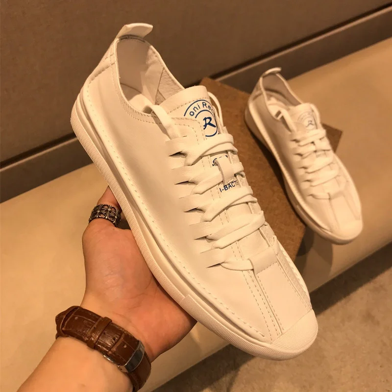 

Luxury brand genuine Straight men's Genuine leather Men's Korean fashion British small white Casual shoes