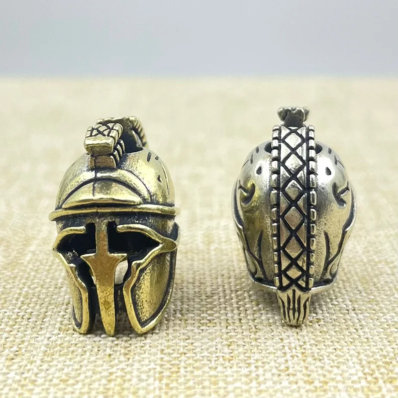 Фото Латунный спартанский шлем воина, нож, бусины, EDC, сделай сам, плетеные браслеты из паракорда, ремешок, подвески, аксессуары, уличные подвески, подвески №5