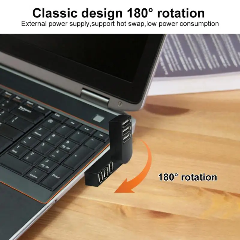 

Usb 3 Port Splitter 480mbps Universal Usb Multiport Hub 3-in1 Rotating Usb Docking Station For Notebook Mouse Keyboard Usb 2.0