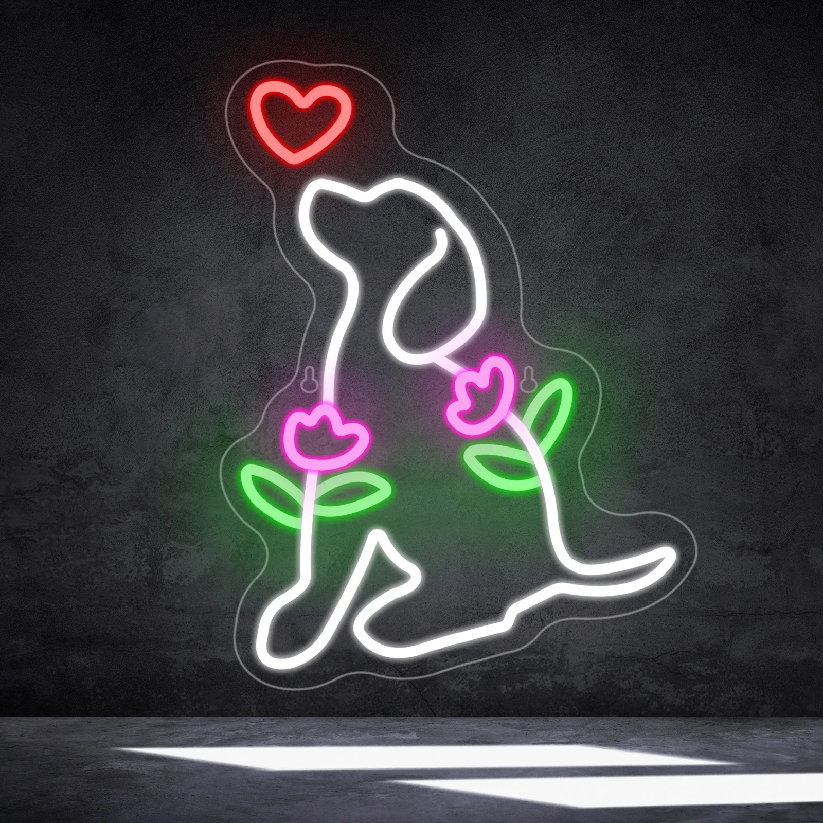 Милая собака неоновая вывеска светодиодные фонари подвесное украшение комнаты