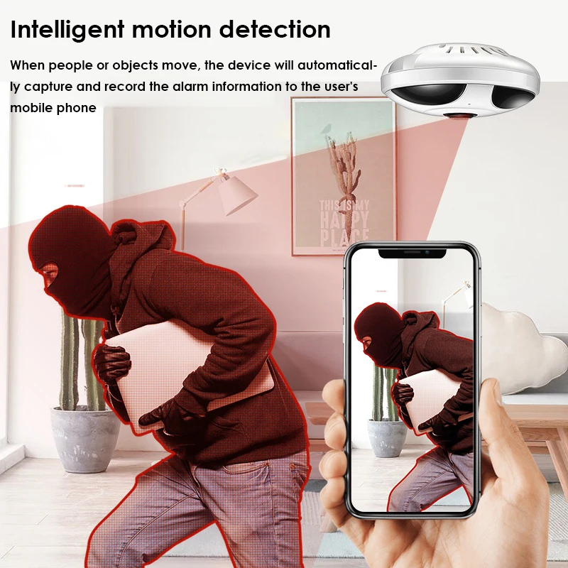 

Cctv Ip Camera Support Tf Card 360 Degrees Panoramic View Motion Detection Remote Control 1080p Hd Smart Home P2p Indoor Camera